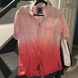 PINk Mens Beach & Haiwaian Dress/Casual Hanging out beach M short sleeve